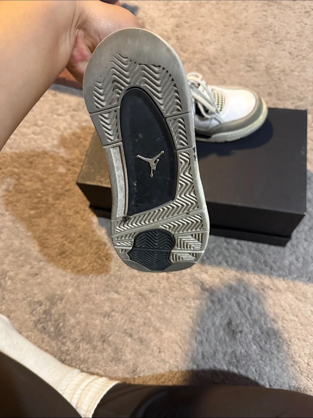 Boys White and Black Jordans Mesh-Detail Sneakers